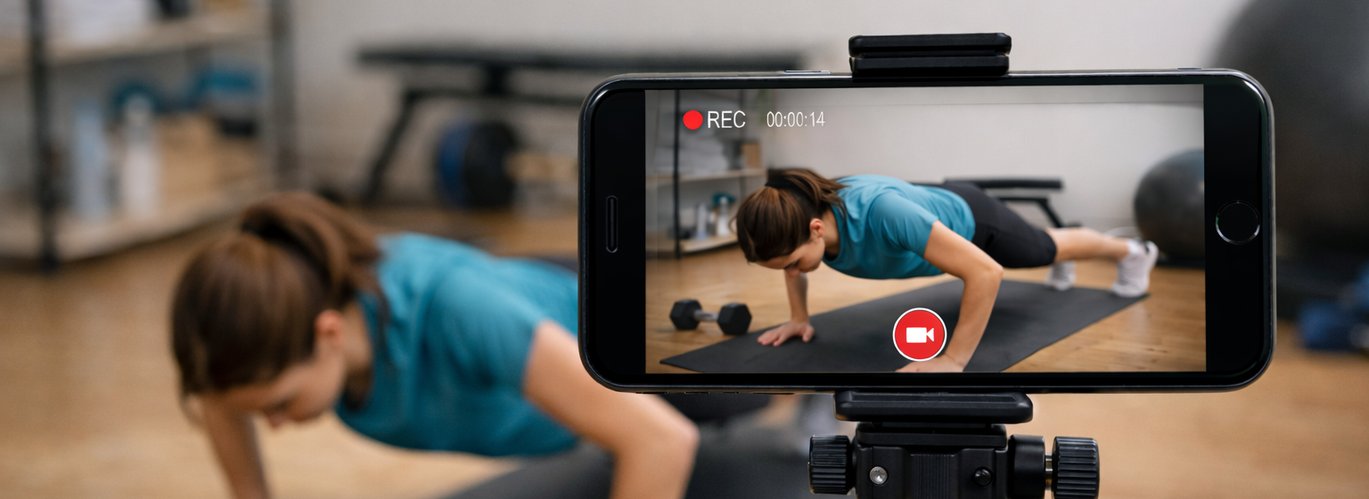 Girl working out online